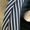 SAMPLE SALE: Printed Painterly Navy/White Stripe Pet Igloo