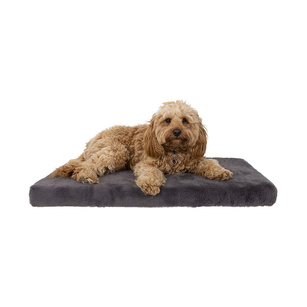 Charcoal Faux Fur Crate Mat La Doggie Vita